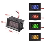 Digital Voltmeter with blue LEDs, 3.5 - 30 V, small, black case, 3-digit and 2-wire